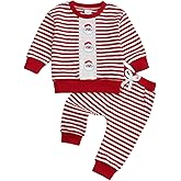 Fufuriprefer Christmas Outfit Baby Boy Girl Clothes Santa Embroidery Long Sleeve Sweatshirt Pullover Top Casual Pant Set