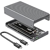Qwiizlab Fanless 40Gbps USB4 SSD Enclosure with Aluminum Chasiss, Compatible with Thunderbolt 5/4/3. Supports PCIe M.2 NVMe up to 8TB, Gray (SSD Not Included)