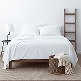 Queen Size Sheet Set, 6 Piece Set, Extra, Deep Pockets, 100% Egyptian Cotton White Solid Bed Sheets, Queens Sheets, 6 PC