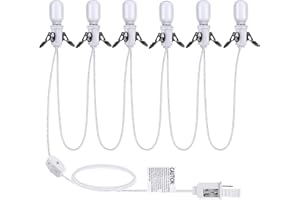 Leelosp Accessory Cord with 6 LED Light Bulbs, 11 Feet Cool White Light Indoor String Lights with On/Off Switch for Blow Mold Holiday Decoration and Christmas Village House with Built-in Fuse