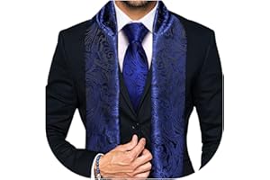 YOHOWA 2PCS Scarf Necktie Set Men/Women Fashion Silk Lightweight Feeling Print Soft Scarves Neckerchief Wraps Gift