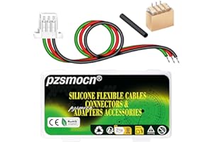 pzsmocn 15 Sets/60 Pcs Mini Micro JST-SH-SMD-HHR 1.0mm 3-Pin 30AWG Silicone Cable Adapter Kit, Female Connector with Pre-Crimped Wire 20cm and IC Male Plug，for LED Strips Lights, RC Toys, Batteries