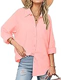 Zeagoo Linen Long Sleeve Button Up Shirt Women