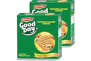 Britannia Good Day Pistachio/Almond Cookies Family Pack 21.2oz (600g) - Breakfast & Tea Time Snacks - Delicious Grocery Cooki