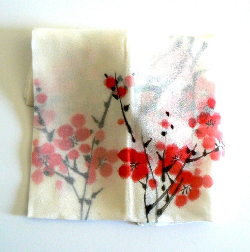 Jingjingart Handmade Oblong 100% Silk Scarf Hand Painted Chinese Painting A1341