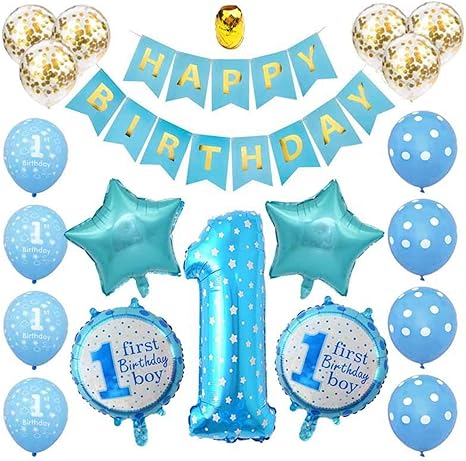 Amazon Co Jp ピンク 青 男の子 女の子 満1歳 数字 1 組み合わせ 風船セット 子供 誕生日 パーティー ホーム キッチン