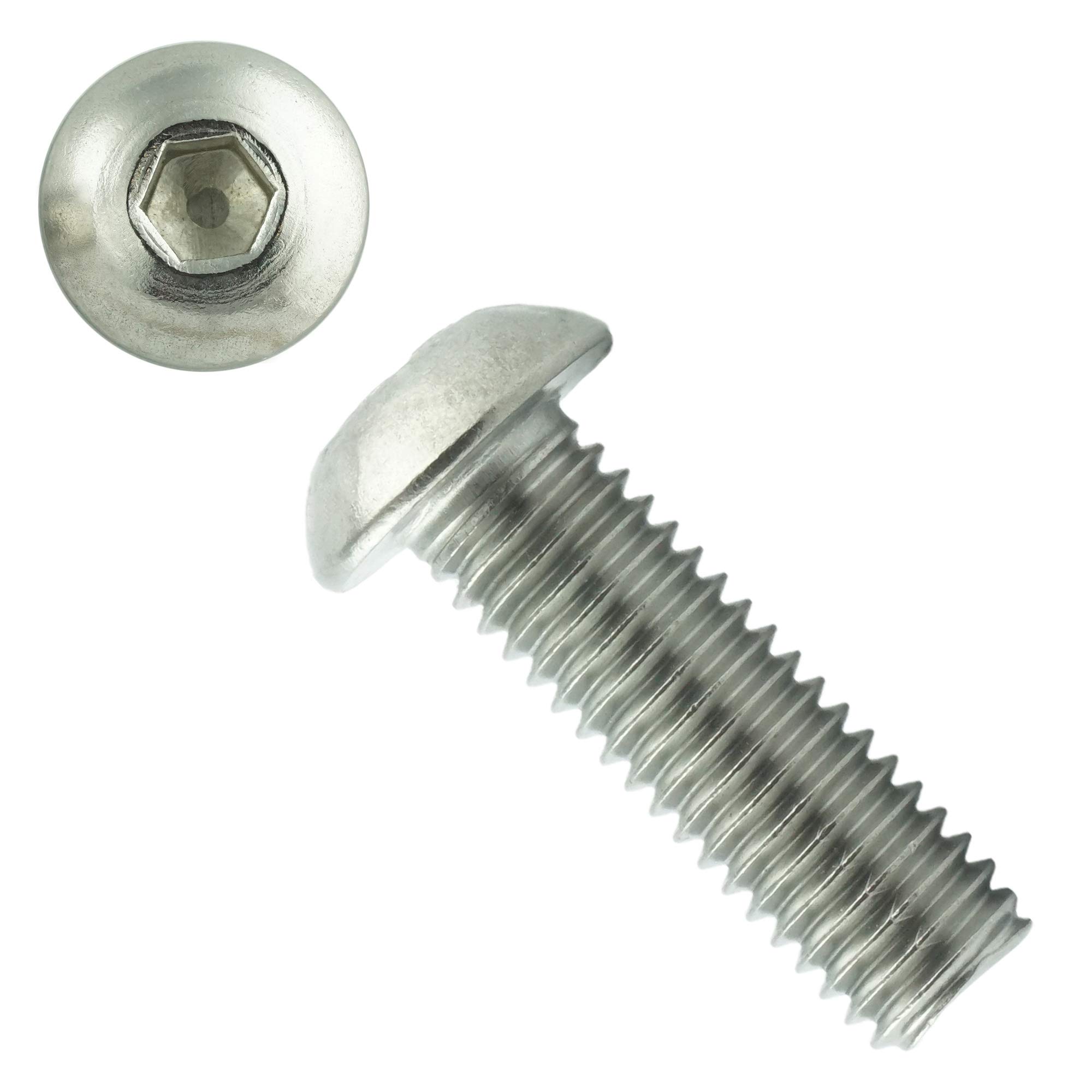 Eisenwaren2000 | M8 x 16 mm Rounded Head Screws with Hexagon Socket (Pack of 50) - ISO 7380 Rounded Head Screws with Flat Head - Threaded Screws - Stainless Steel A2 V2A - Rustproof
