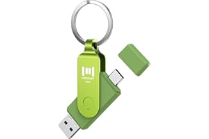 MOSDART 64GB USB3.1 Fast Speed C and A Dual Flash Drive, exFAT Memory Stick with Keychain and LED Indicator, for iPhone 15 an