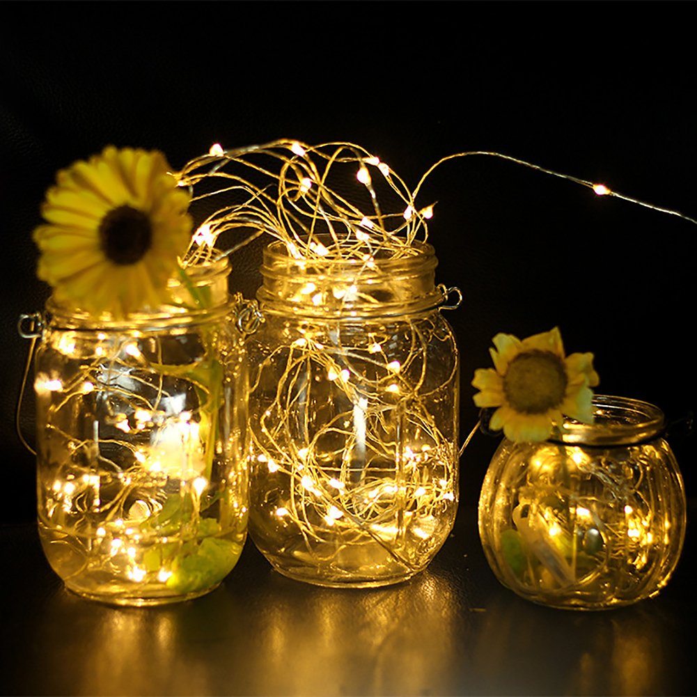 Led String Lights, KEFU 3-Meters 30 LEDS Star Starry Copper Wire Fairy String Lights For Holiday Party Wedding Christams Decoration (yellow)