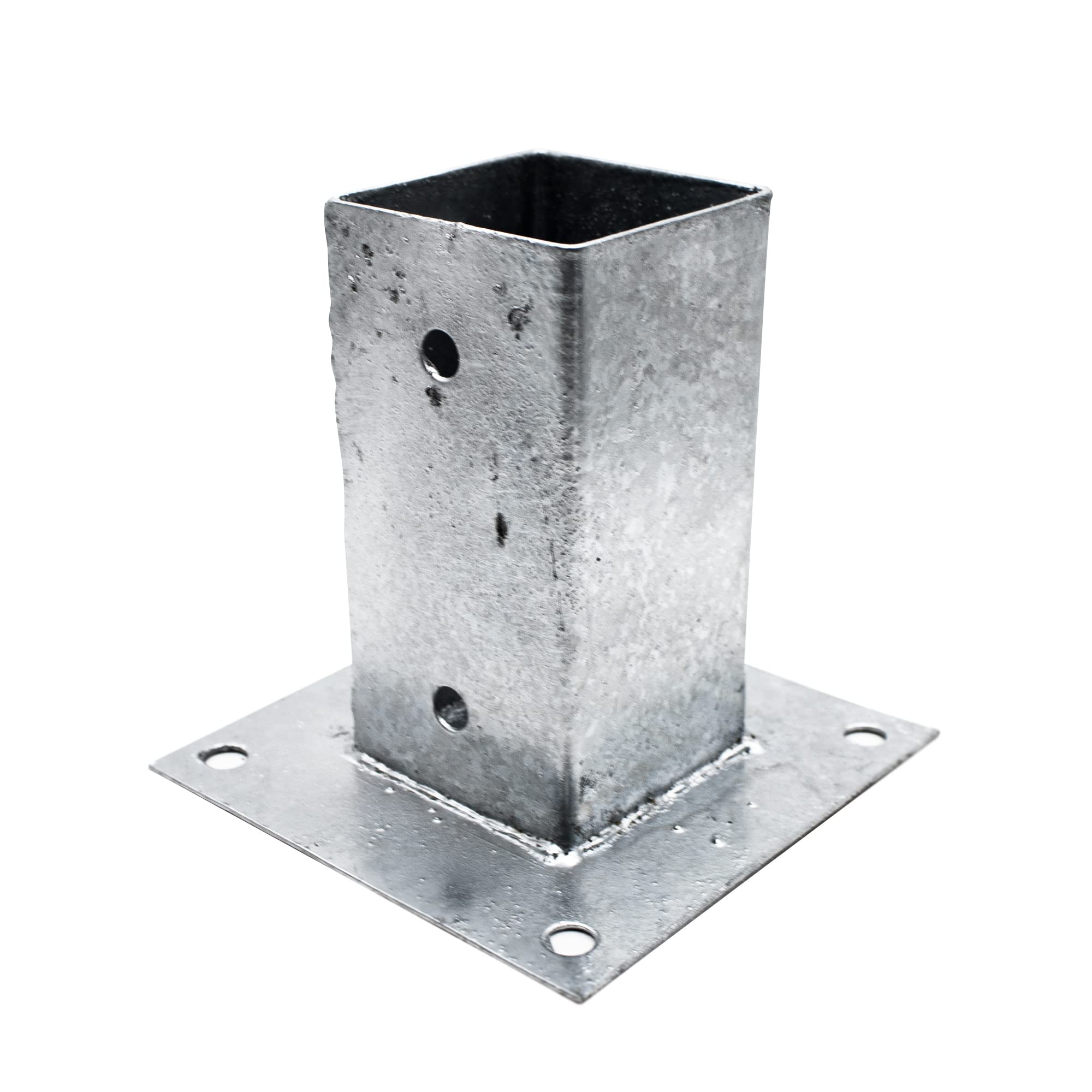 DOJA Barcelona | Square Post Anchor | 91x91mm | Galvanized Steel | Post Base with Screw Base | Square Anchor for Wooden Posts, Garden Fences, Gazebos, Curtain Rod