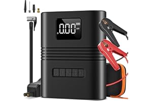 Xilpo 4000A Portable Car Battery Jump Starter with 150PSL Air Compressor,Jump Starter Battery Pack (up to 10.0L Gasoline and 8.0L Diesel Engine),12V Jump Box with Jumper Cables,Lights