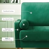 Vesgantti Small 2 Seater Sofa Green Velvet with Wood Legs view 8