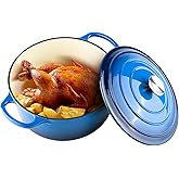 Miereirl 6 QT Enameled Dutch Oven Pot with Lid, Cast Iron Dutch Oven with Dual Handles for Bread Baking, Cooking, Non-stick E