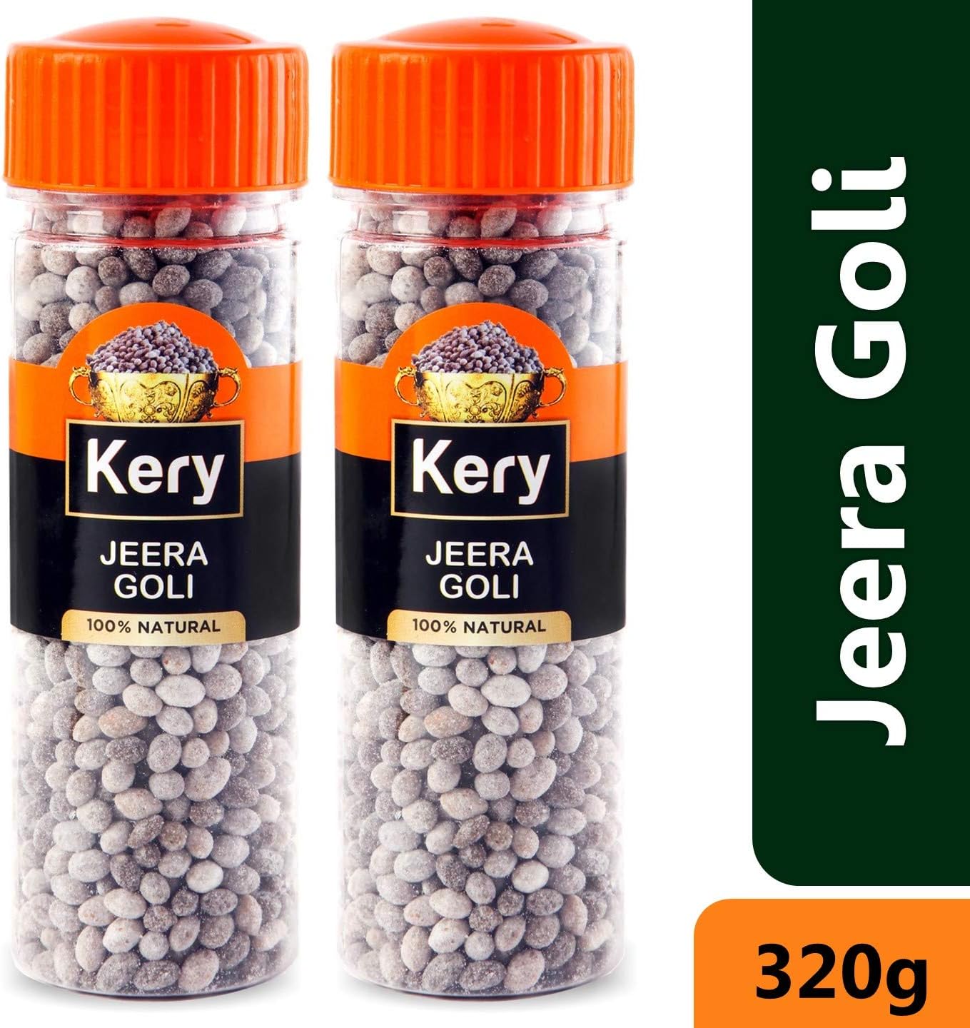 Kery Jeera Goli Mukhwas, 2 Bottles, 320g [Cumin Jeera Pachak Mouth Freshener]
