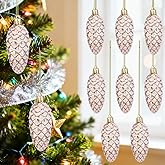NOLITOY 10Pcs Christmas Pinecone Ornaments: Hanging Pine Cone for DIY Crafts Christmas Tree Wreath Garland - Xmas Party Pendant Charms Indoor Outdoor