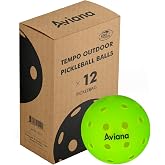 Pro Aviana Pickleball Balls 40 Holes, Premium Outdoor Pickleball Balls | USAPA Approved Tournament and Competition Ball | Consistent Bounce, Suitable for All Competition - Neon