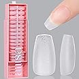 AILLSA Short Coffin Nail Tips 450pcs Soft Gel Full Cover Nail Tips Matte Pre-filed Press On False Nails Tips Fake Extension Gelly Nail Tips for Acrylic Nails Professional With Gift Box （15 Sizes）