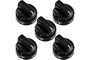 ZNTVW WB03X24759 Range Surface Burner Knob Gas Control Assembly Black Knob Compatible with GE Stove Knob Replace 4454960, AP6030811, PS11762250, EAP11762250 (5PCS)
