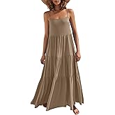 ANRABESS Womens Maxi Dress 2026 Summer Casual Sleeveless Spaghetti Strap Boho Sundress Flowy Tiered Beach Vacation Long Dress