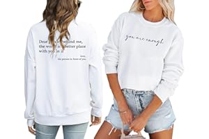 FCYOSO You are Enough Sweatshirt Women Dear Person Behind Me Grahic Print Crewneck Pullover Top