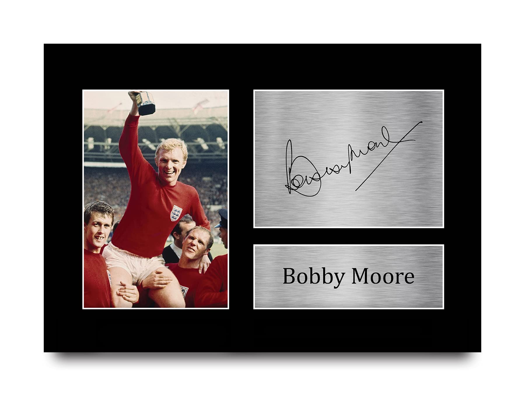 HWC Trading Bobby Moore Gift Signed A4 Printed Autograph England 1966 Gifts Photo Display — image 1
