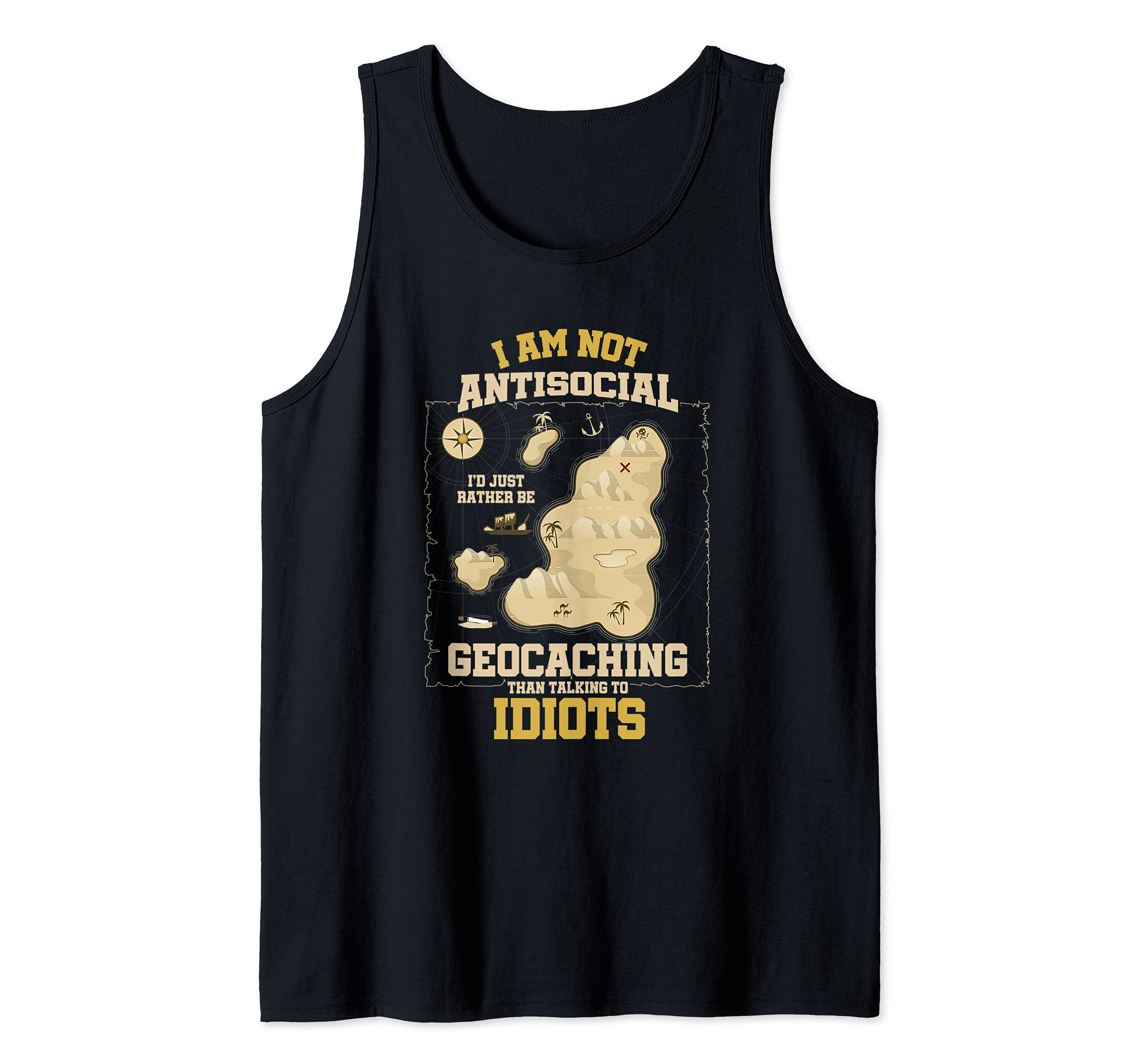 I Am Not Antisocial Geocaching Geocachers Navigational Tank Top