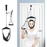 Upgraded Neck Stretcher Cervical Neck Traction Device,Double Ratchet Neck Tension Relief Portable Over The Door Device,for Ph