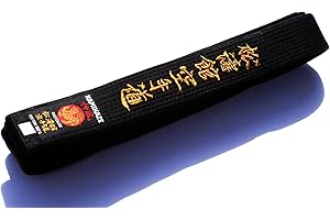 Kamikaze 100% Cotton Black Belt Embroidered with Shotokan Karate DO in Japanese