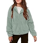 Haloumoning Girls' Outerwear Jackets Kids Soft Fleece Zip up Hoodie with Pockets 5-14 years