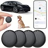 Android GPS Tracker for Vehicles, Hidden Tracking Device for Vehicles, Car Tracker No Subscription Work with Find My, Smart Tag with Audio for Kids, Key, Dogs, Luggage, Bag (Android-4 Pack)