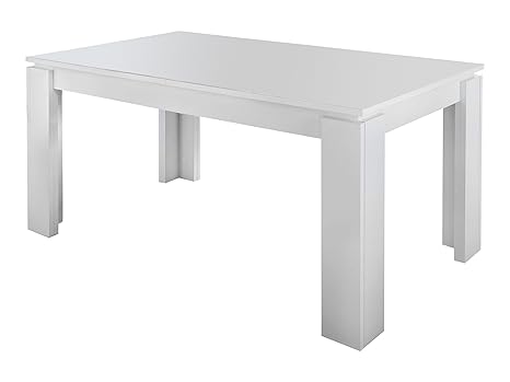 trendteam smart living Esstisch Küchentisch Universal, 160 x 77 x 90 cm in Weiß erweiterbar durch Ausziehfunktion auf 200 cm
