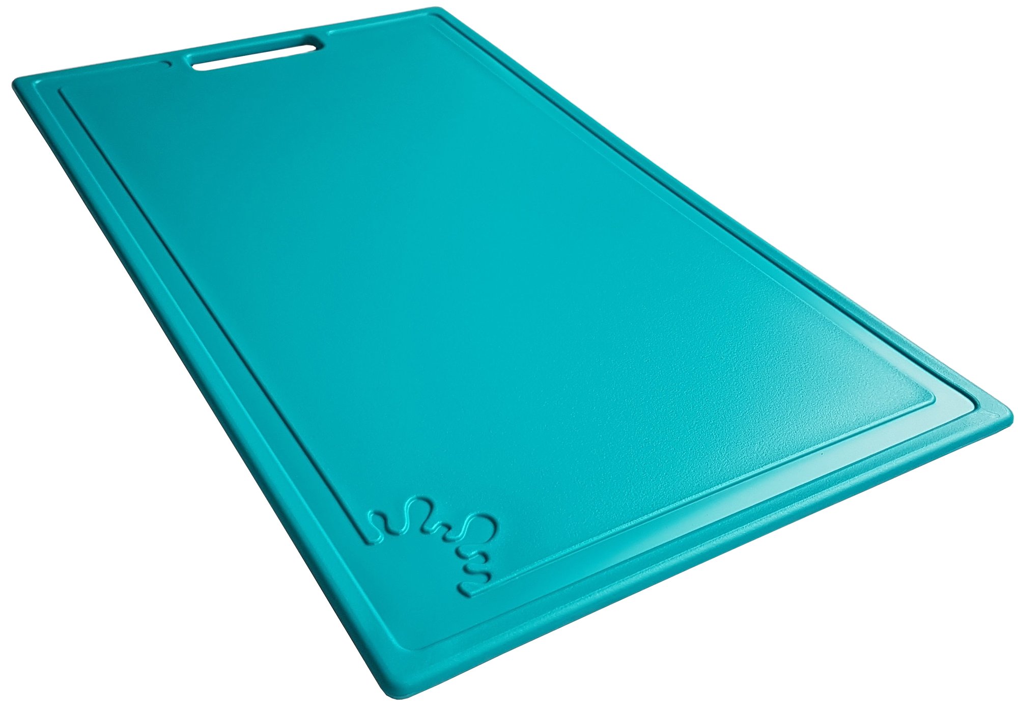 Chopping Board Plastic Non-Slip Feet Cutting Board Dishwasher Safe Antibacterial, 32x20cm, Turquoise