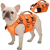 Kuoser Dog Life Jacket, High Flotation Dog Life Vest for Swimming Boating | Adjustable Ripstop Pet Lifesaver for Small Medium and Large Dogs, Reflective Safety Puppy Swimming Vest with Rescue Handle