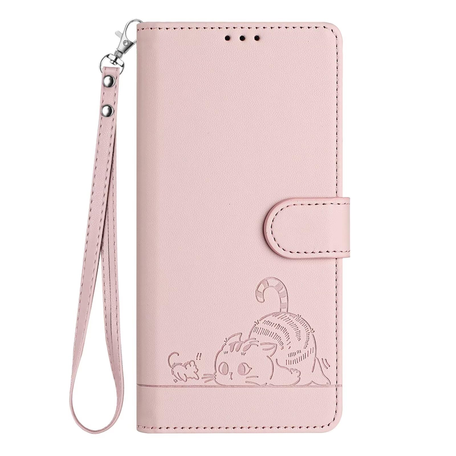 Bnvdfre for iPhone SE 2022 / iPhone 8/7 Case Flip Phone Case PU Leather Shockproof Protective Card Holder Cat Design Magnetic Stand Wallet Cover for iPhone SE 2022 / iPhone 8/7, Pink
