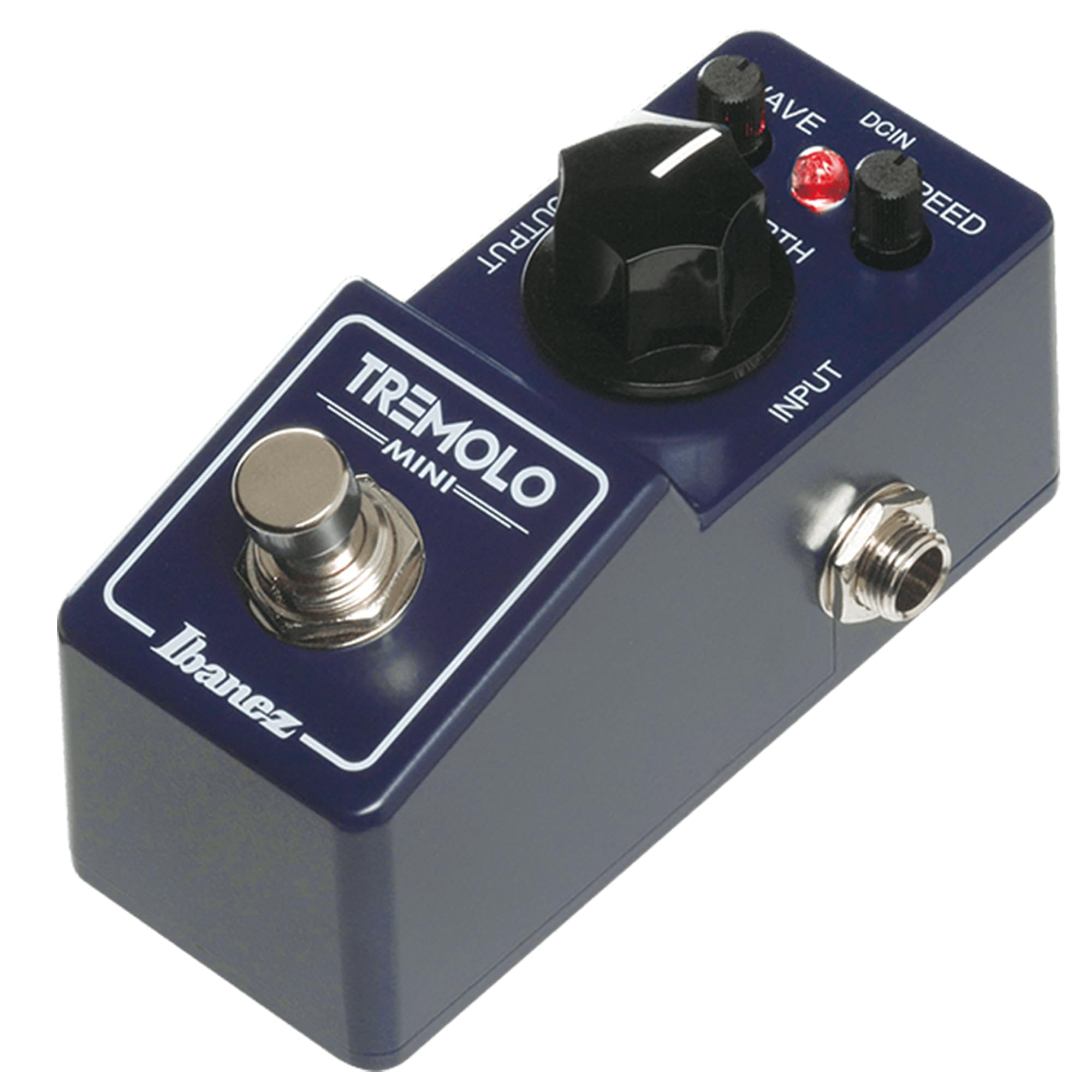 Ibanez TRMINI Tremolo Mini Pedal – Compact Analog Tremolo Stompbox with Speed, Depth & Level Controls – True Bypass - For Electric Guitar - Blue