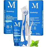 Mouthology Soft Bristle Tongue Brush and Tongue Scraper for Adults (2 Pack) and 10% Nano Hydroxyapatite Toothpaste (Fluoride Free)