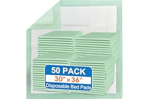MILDPLUS Disposable Bed Pads 30“X36” (50pcs) Extra Large Underpads for Incontinence Disposable Pads for Adult, Bedwetting Child or Pets (90g/Piece, 7g SAP)
