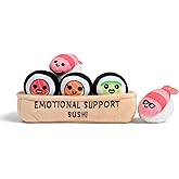 Emotional Support Sushi by Relatable - Cuddly Stuffed Animals and Toys, Squishy Toys and Plushies, Great Gift Ideas for Loved Ones of All Ages - Includes 5 Plushies with Carrying Basket
