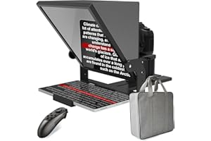 GEIMRSY 16-inch HD Wide-Angle Teleprompter | High-Definition Optical Beam-Splitting Design | Manual Height Adjustment, Compatible with Multiple Devices | Comes with Remote Control and Teleprompter App