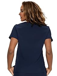 floralhue Scrub Tops for Women, Curved V-Neck Scrub