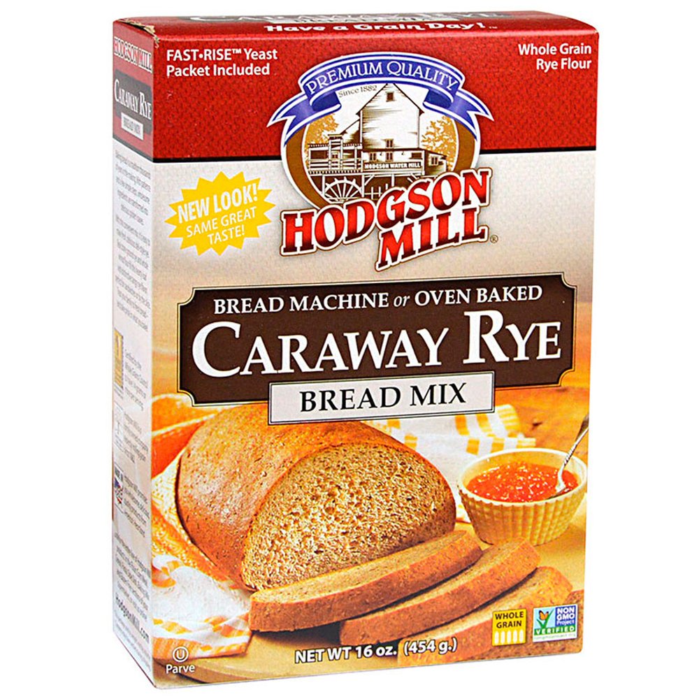 Hodgson Mill Caraway Rye Bread Mix 16Ounce Boxes (Pack of 6), Bread
