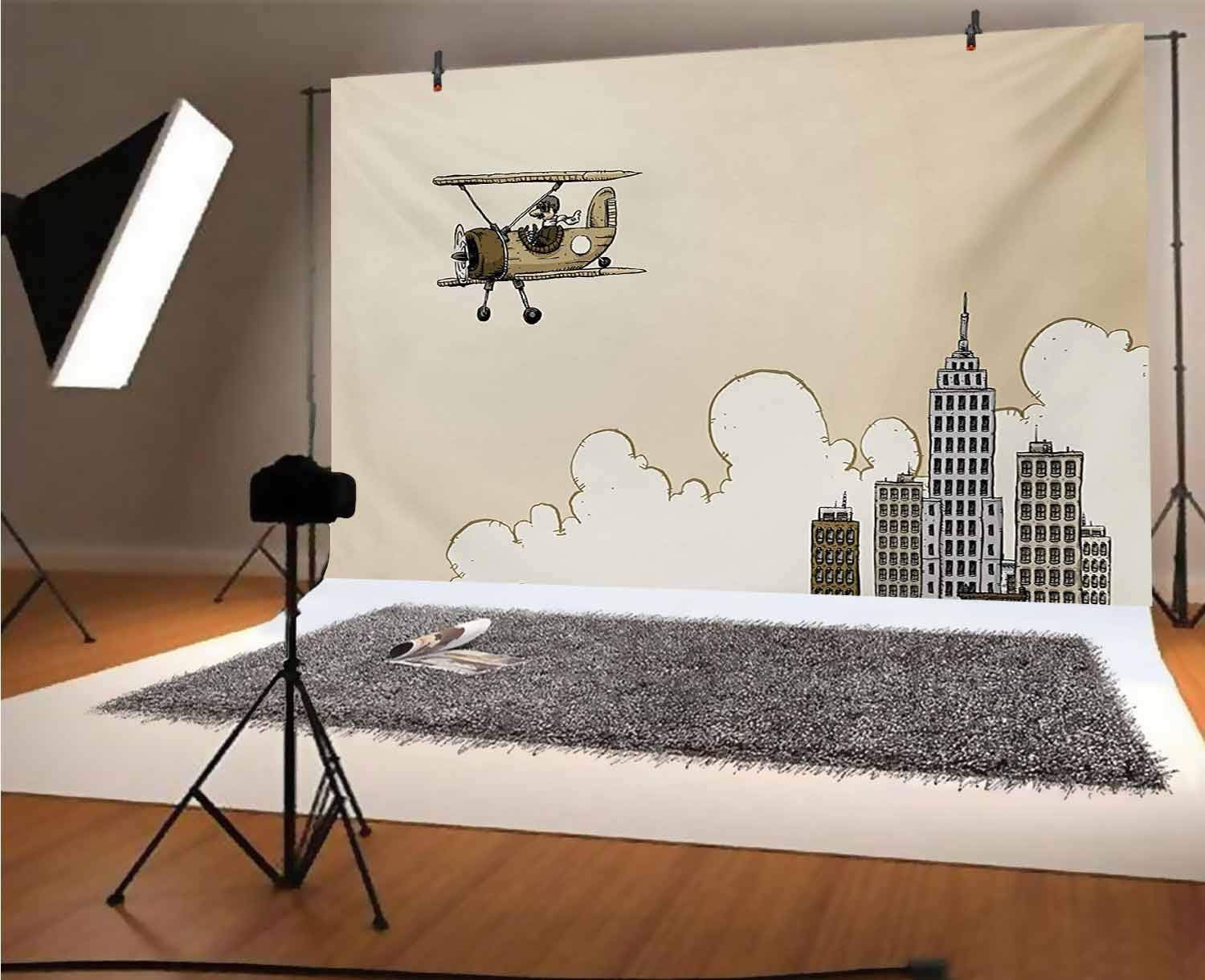 Vintage Airplane 12x10 FT Vinyl Photography Backdrop