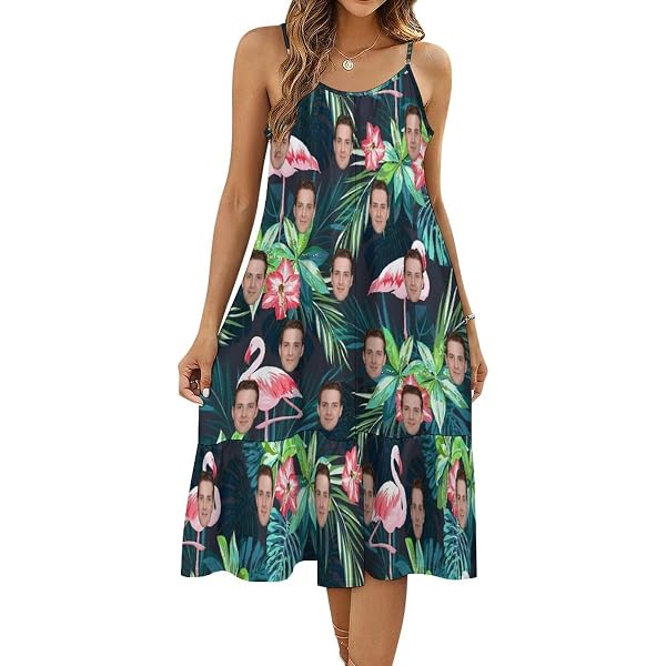 Women Tropical Print Beach Dress Summer Halter Spaghetti Strap Maxi Dress  Sexy Backless V Neck Long Dress (Dark Blue, XL) at Amazon Women's Clothing  store