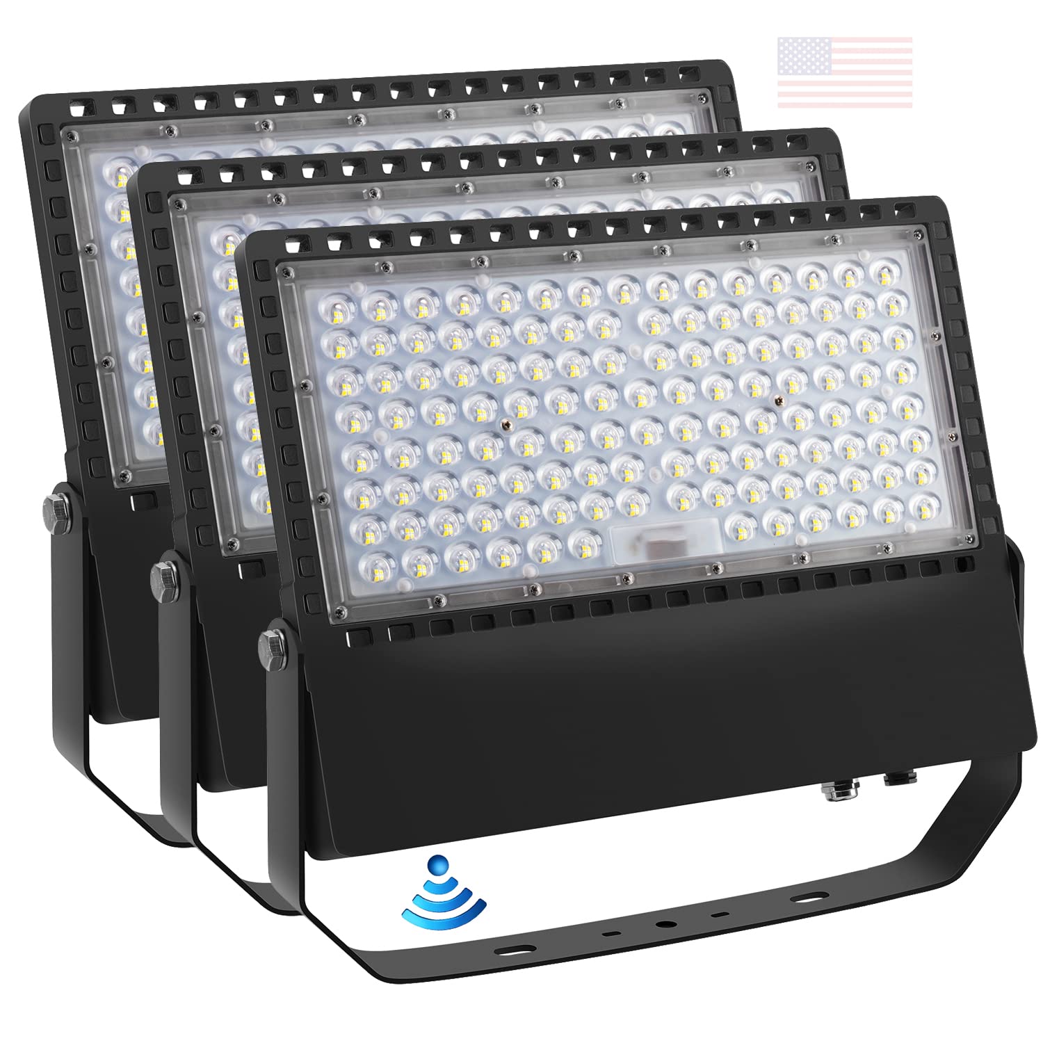GLOBE Electric 17000081 240W Auto Security Flood Light – Dusk-to-Dawn, Dual-Head Swivel, Outdoor Wall/Eave Mount