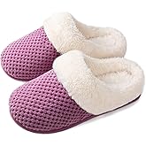 ULTRAIDEAS Women's Warm Winter House Shoes Slippers Memory Foam with Comfy Fleece, Fuzzy Slip-on Indoor Outdoor