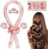 Jsdoin Heatless Hair Curlers Sponge Large Rollers DIY Hairstyle & Silk view 1