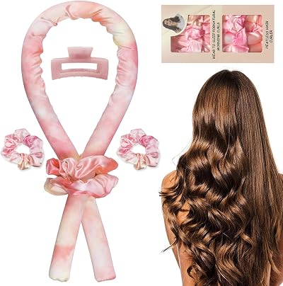 Jsdoin Heatless Hair Curlers Sponge Large Rollers DIY Hairstyle & Silk