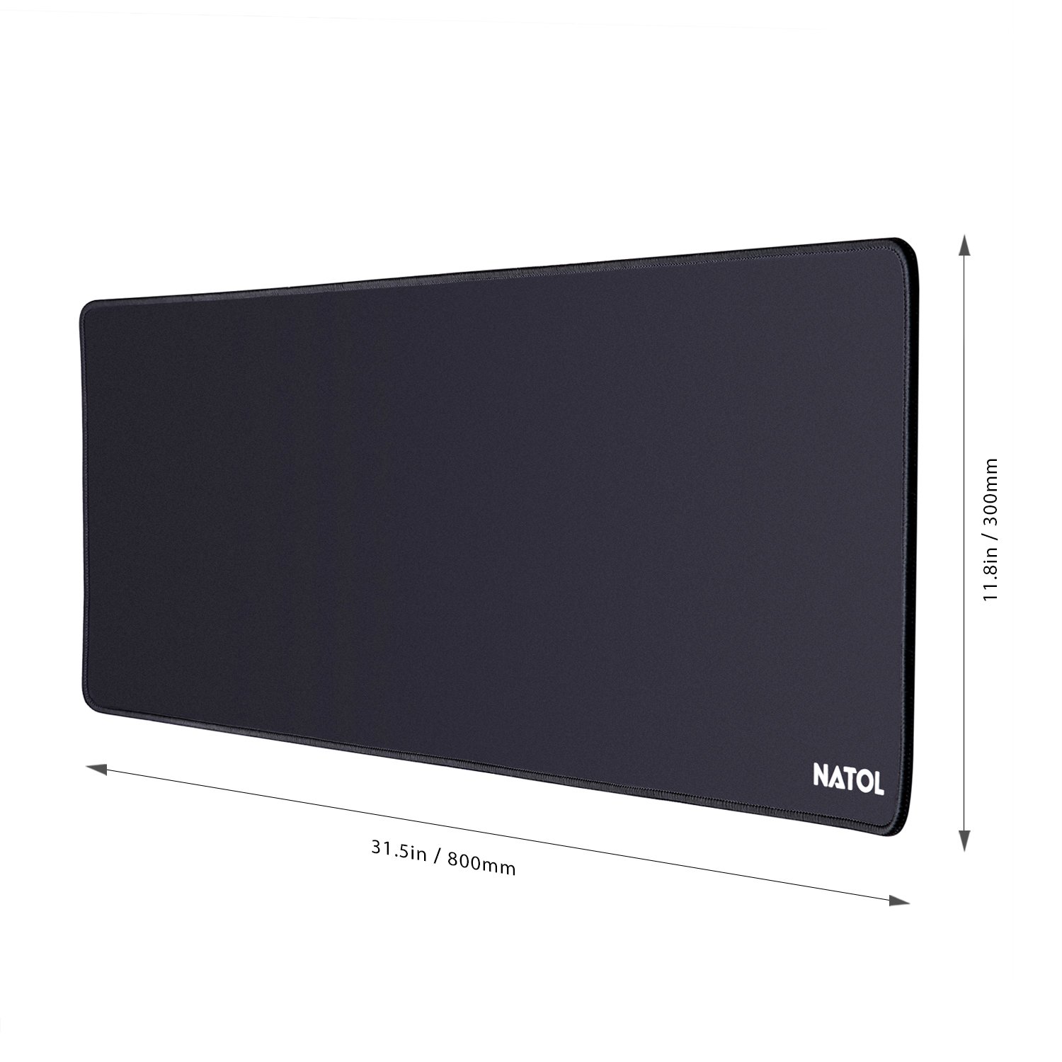 NATOL Gaming Mauspad, 800 x 300 mm Large Mouse Pad, Mausunterlage mit Glatter Oberfläche, Anti Rutsch und Wasserfeste Unterseite aus Gummi, für Tastatur und Maus