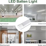 muzha 4 Pack LED Batten Lights 4FT 36W 4000K 3600lm PC Body Low Profile view 6