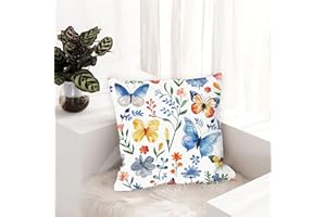 Flower Decorative Throw Pillow Covers Set of 1, Square Couch Pillow Case, Outdoor Farmhouse Pillowcase Cushion Covers Sofa Li